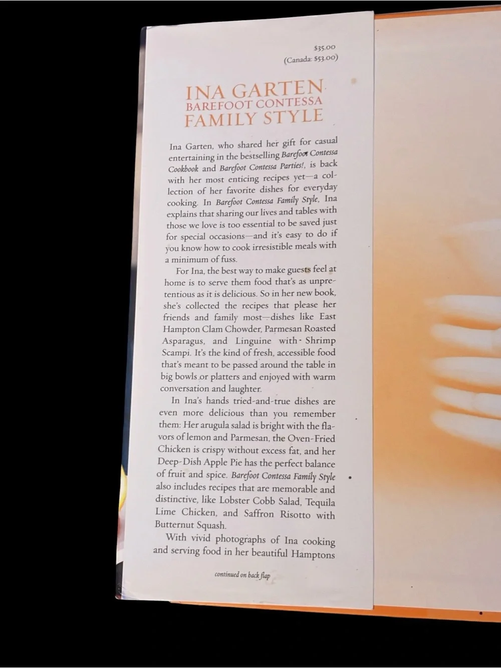 Ina Garten Barefoot Contessa Family Style Cookbook - good condition